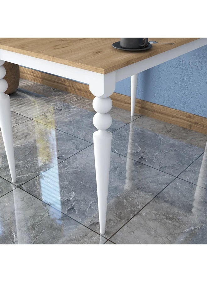 Home Canvas Home Canvas JA104 Kitchen Table Dining Table Basket Walnut - White  - Image 3