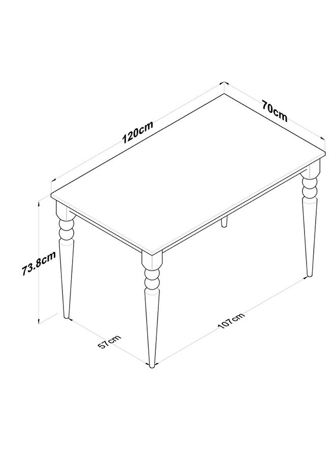 Home Canvas Home Canvas JA104 Kitchen Table Dining Table Basket Walnut - White  - Image 2