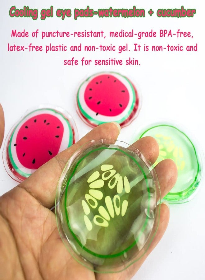 CONBELLA وسادات عيون كونبيلا الساخنة والباردة، لاصقات عيون قابلة لإعادة الاستخدام - مهدئة، متجددة، تقليل الانتفاخ، انتعاش، تخفيف التوتر، استرخاء، تخفيف الانتفاخ والتوتر (2 بطيخ + 2 خيار) - Image 2