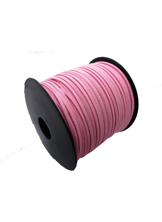 Pamir Tong 100 Yards 2.6mm Suede Leather Cords Leather Lace Flat Faux Suede Cord String Thread Velvet Cord for Necklace, Bracelet, Beading and DIY Crafts (Pink) - Image 2