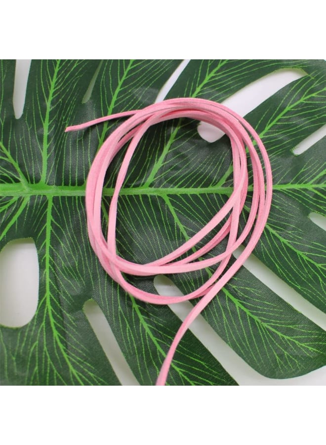 Pamir Tong 100 Yards 2.6mm Suede Leather Cords Leather Lace Flat Faux Suede Cord String Thread Velvet Cord for Necklace, Bracelet, Beading and DIY Crafts (Pink) - Image 5