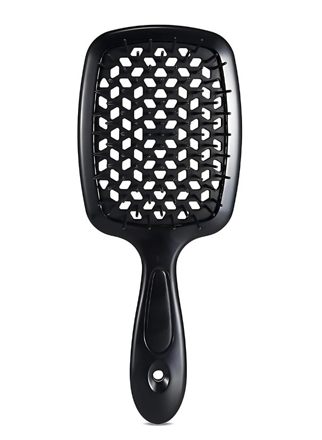TRENZ New Hair Brush, Hair Comb ,De tangling Hair Brush, Detangling Brush for Women, Girls and Kids for Wet & Dry Hair Fine, Curly, Thick and Long Hair (black) - Image 1