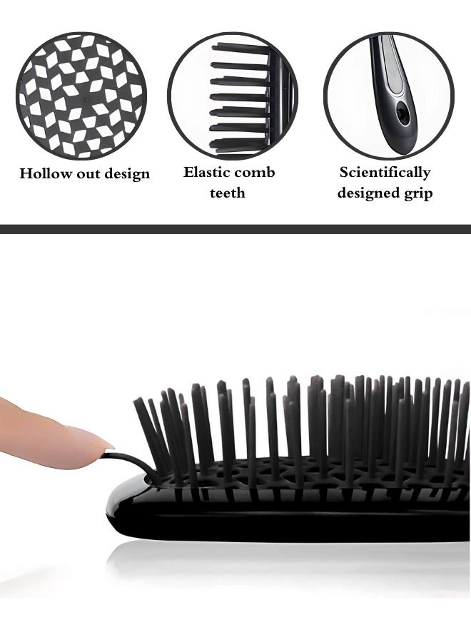 TRENZ New Hair Brush, Hair Comb ,De tangling Hair Brush, Detangling Brush for Women, Girls and Kids for Wet & Dry Hair Fine, Curly, Thick and Long Hair (black) - Image 2