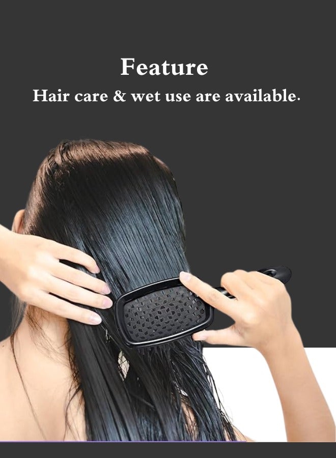 TRENZ New Hair Brush, Hair Comb ,De tangling Hair Brush, Detangling Brush for Women, Girls and Kids for Wet & Dry Hair Fine, Curly, Thick and Long Hair (black) - Image 3