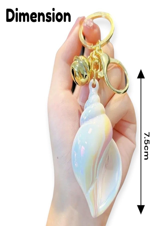 AMANVANI Shank Keychain, Bag Pandent Charm, Good Luck Keychain For Women & Men, Crystal Shell Keyring For Handbag Bike Car, Return Gift For Girls, Elegant Key Ornament, Random Color (1 Piece) - Image 3