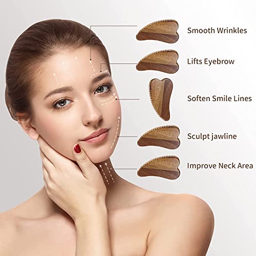 soulvinee Wooden Gua Sha Board Wood Body Massager Guasha Tool for Face Body Massage SPA Acupuncture Trigger Point Treatment Natural wooden Heart Shape pc of 1 - Image 2