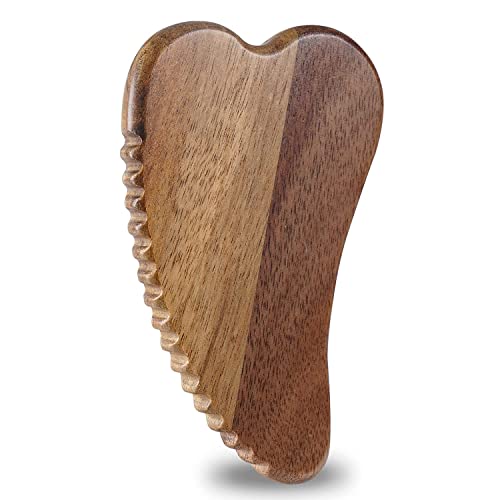 soulvinee Wooden Gua Sha Board Wood Body Massager Guasha Tool for Face Body Massage SPA Acupuncture Trigger Point Treatment Natural wooden Heart Shape pc of 1 - Image 1