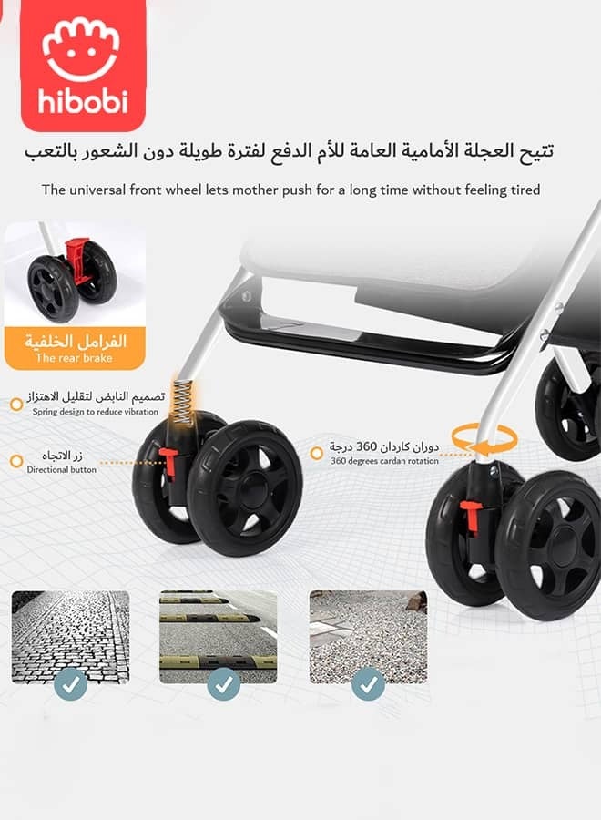 hibobi Baby Single Stroller Light Folding Sitting Reclining for Infant Little Girls Boys 3-36 Months - Image 5