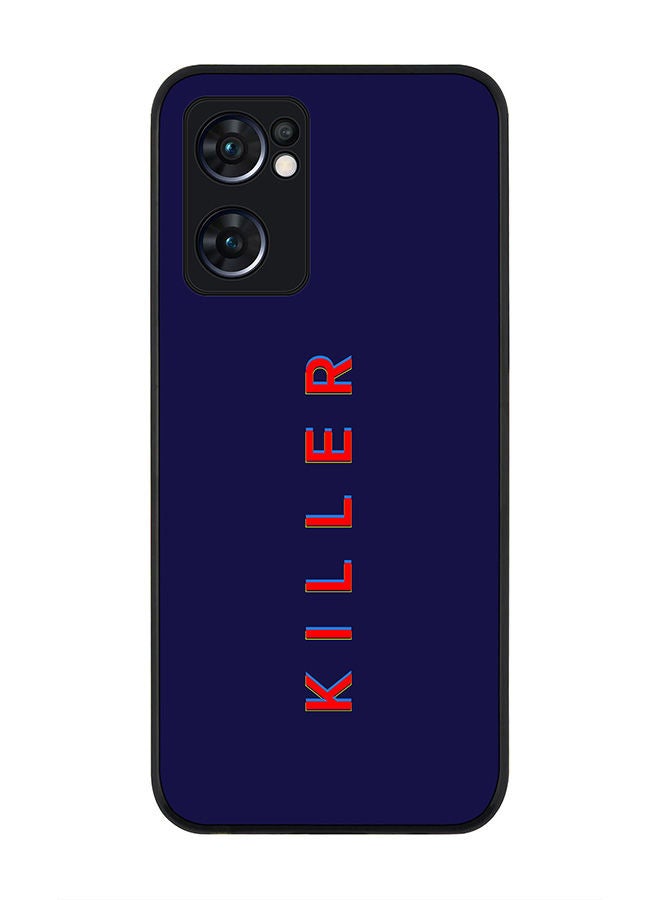 Stylizedd Rugged Black edge case for Oppo Reno7 5G  Slim fit Soft Case Flexible Rubber Edges Anti Drop TPU Gel Thin Cover - Killer - Image 1