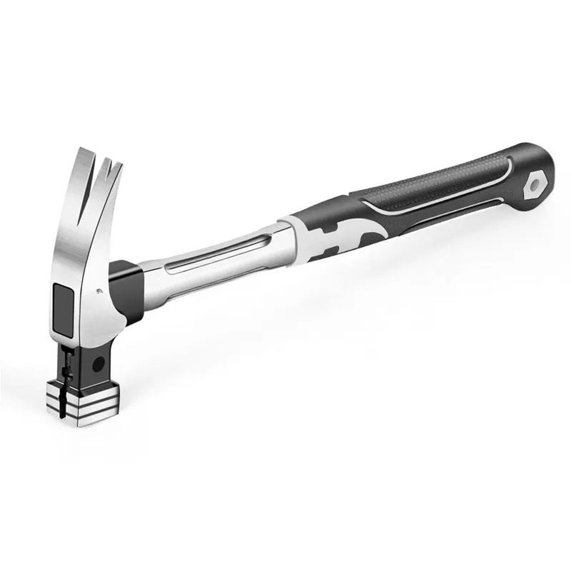 Multifunctional claw hammer Fiber handle claw hammer/stainless steel handle claw hammer Hammer Knocking hammer Hammer Iron hammer【10oz Square Head】Stainless Steel Handle Claw Hammer - Image 1