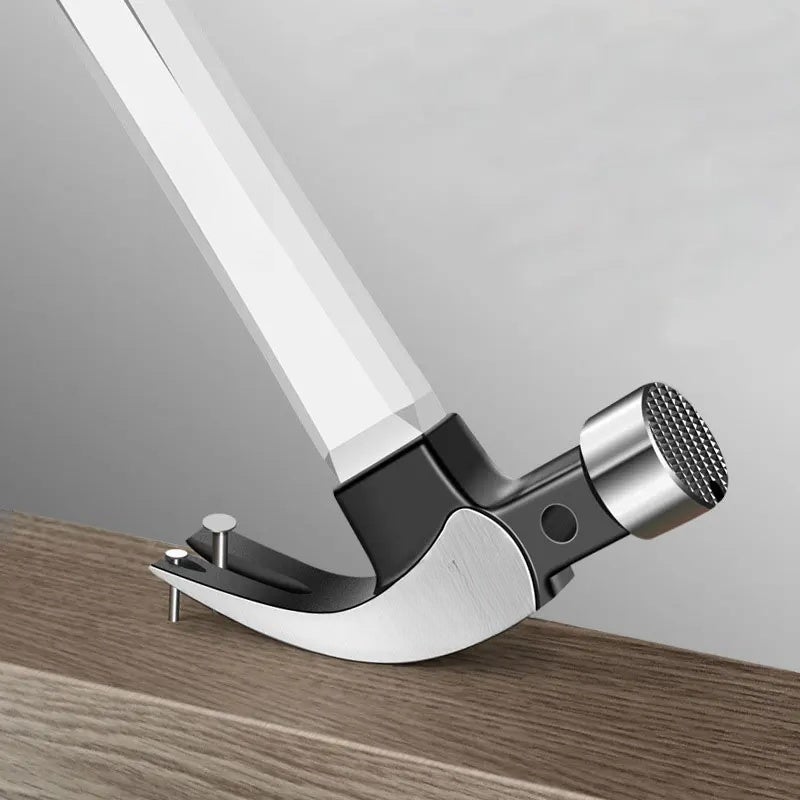 Multifunctional claw hammer Fiber handle claw hammer/stainless steel handle claw hammer Hammer Knocking hammer Hammer Iron hammer【10oz Square Head】Stainless Steel Handle Claw Hammer - Image 4
