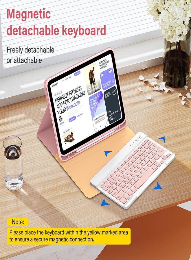 amzcase جراب aMZCaSE لجهاز iPad Air مقاس 11 بوصة مع لوحة مفاتيح (M3/M2، 2025/2024)، جراب لجهاز iPad Pro مقاس 11 بوصة من الجيل الخامس والرابع مع لوحة مفاتيح، غطاء قابل للفصل لجهاز iPad Pro مقاس 11 بوصة (الجيل الرابع/الثالث/الثاني/الأول)، وردي فاتح - Image 5