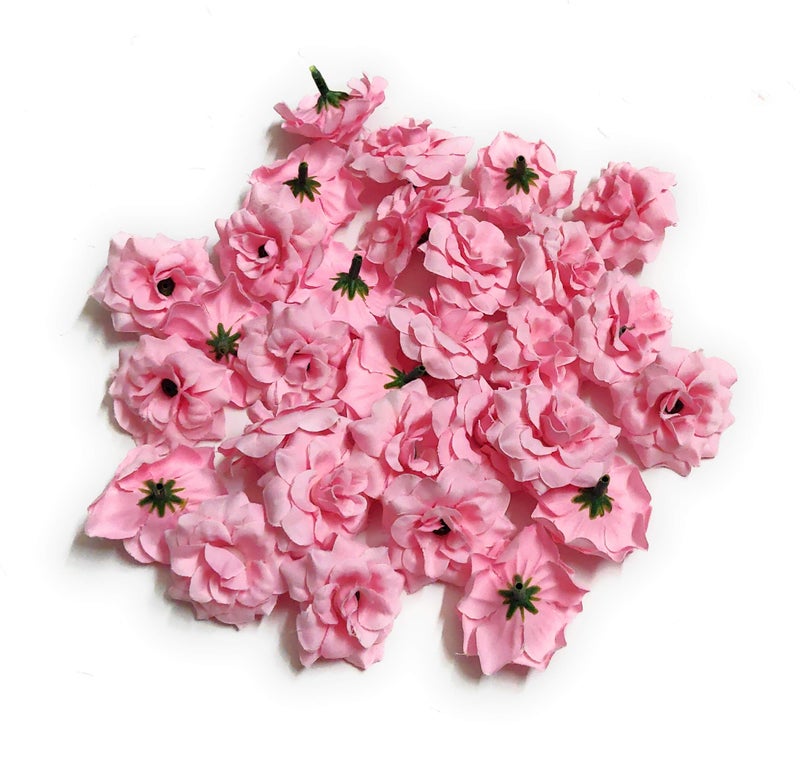 Excellentcrafts 4cm Fabric Rose Artificial Flowers for Home Decor/Flower Jewellery Making (Baby Pink) - Image 4