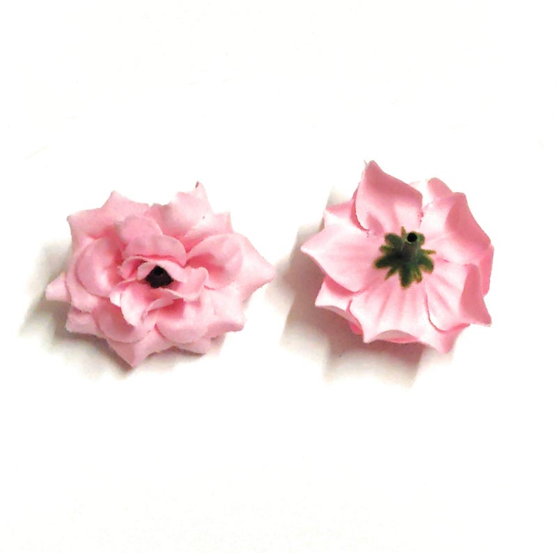 Excellentcrafts 4cm Fabric Rose Artificial Flowers for Home Decor/Flower Jewellery Making (Baby Pink) - Image 3