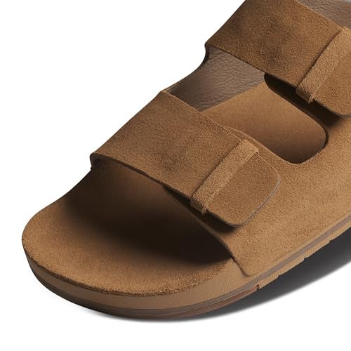 REEF Ojai Two Bar Men's Fashion Slide Sandal, Premium Suede, Soft Cushion Footbed, Tan, 9 - Image 5