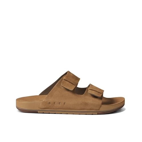 REEF Ojai Two Bar Men's Fashion Slide Sandal, Premium Suede, Soft Cushion Footbed, Tan, 9 - Image 3
