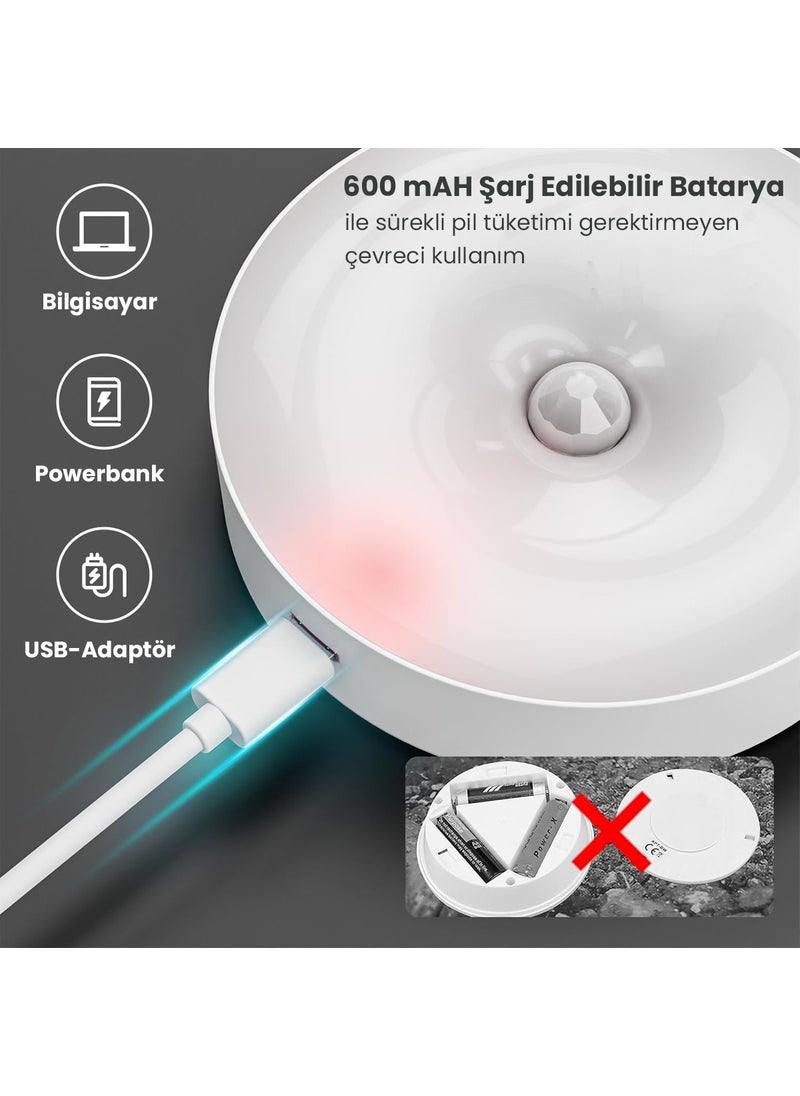 Technosmart 3 Spot LED Controlled USB Rechargeable Smart Motion Sensor White Light Wireless Lamp  - Image 2