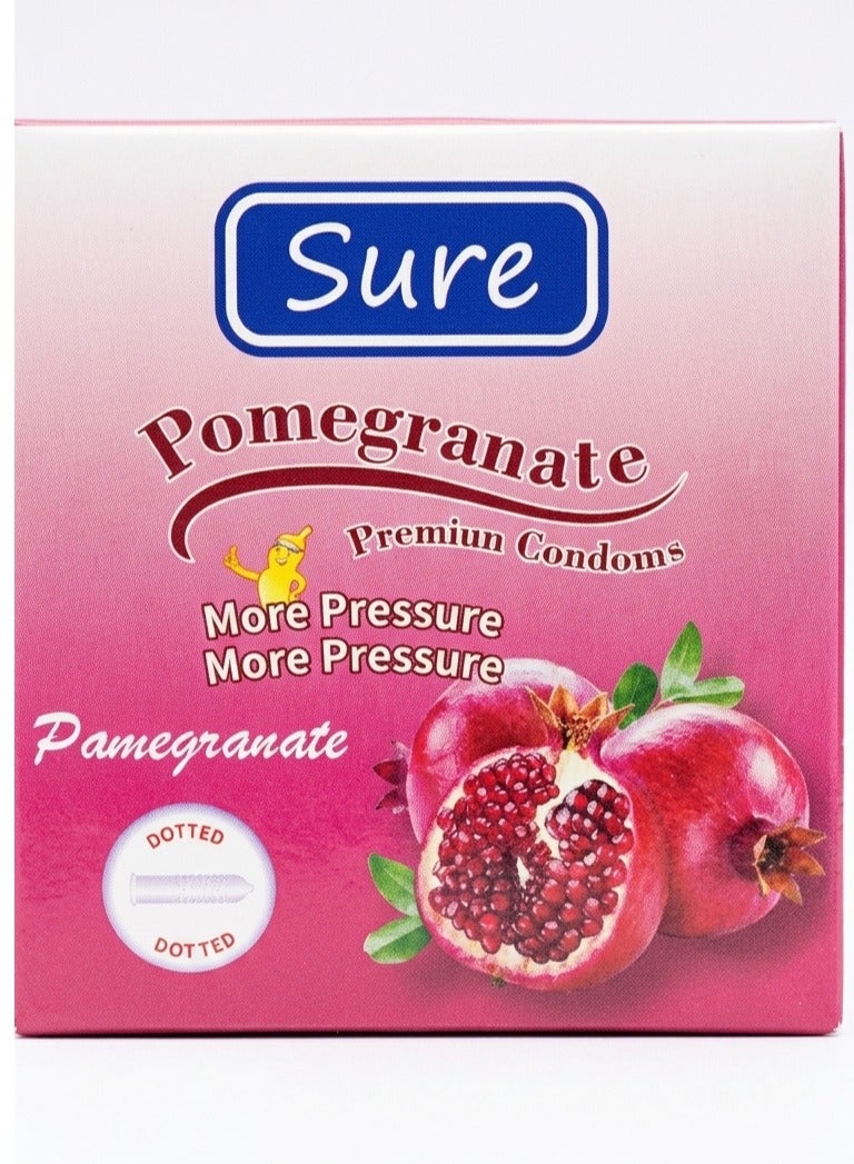 Shower Condoms, Pomegranate Flavor - 3 Pack