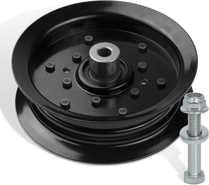 UP2WIN Flat Idler Pulley Compatible with Craftsman Husq Ariens Sears Poulan Riding Lawn Mower Tractor with 42" 46" 48" 54” Deck, Replace 197379, 196106 - Image 1