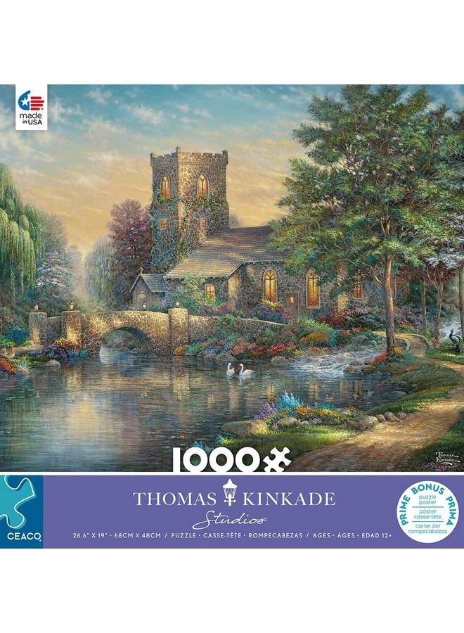 Ceaco Thomas Kinkade Willow Wood Chapel 1000 Piece Jigsaw Puzzle - Image 3