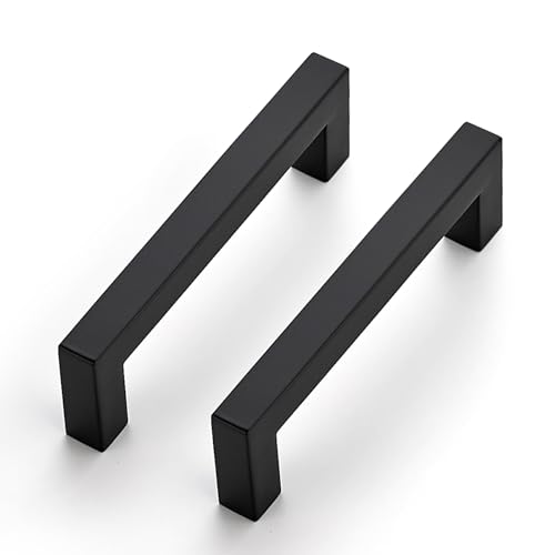 JOY DECOR 20 Pack Cabinet Handles Black Cabinet Pulls 334 Inch Kitchen Closet Handles Square Drawer Pulls Stainless Steel Drawer Hardware 96mm Hole Centers - Image 1