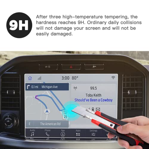 Carwiner Screen Protector for 2021-2024 2025 Ford F-150 12In Navigation Display Tempered Glass F150 SYNC4 Touchscreen Protector Accessories (HD) - Image 2