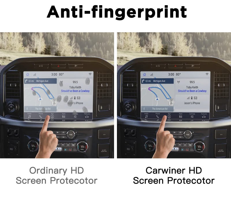Carwiner Screen Protector for 2021-2024 2025 Ford F-150 12In Navigation Display Tempered Glass F150 SYNC4 Touchscreen Protector Accessories (HD) - Image 4