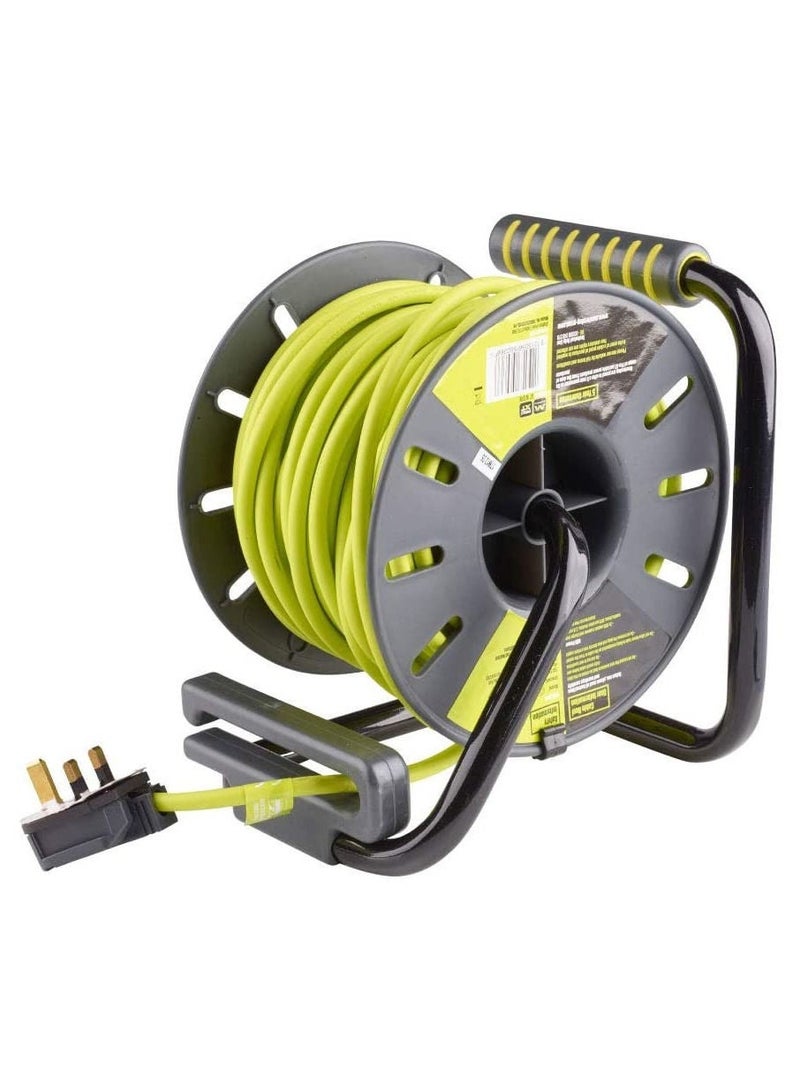 Masterplug PRO-XT Open Cable Reel with USB Charging 25M, 2 Sockets, 2 USB Ports, 13A 3120W, Thermal Cut-Out, Heavy Duty Extension Reel, Grey - Image 4
