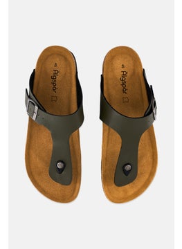 Algspar Men Cork Slip On Sandals, Olive  - Image 3