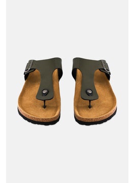 Algspar Men Cork Slip On Sandals, Olive  - Image 4