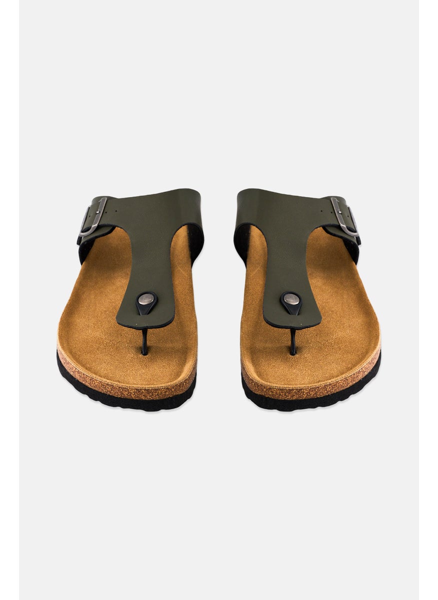 Algspar Men Cork Slip On Sandals, Olive  - Image 4