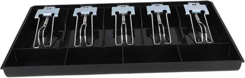 صندوق تنظيم النقود Homoyoyo Secure Multi Compartment Cash Organizer Tray، مثالي للمتاجر الصغيرة والمطاعم، مع سعة كبيرة لتخزين الإيصالات والعملات - Image 1