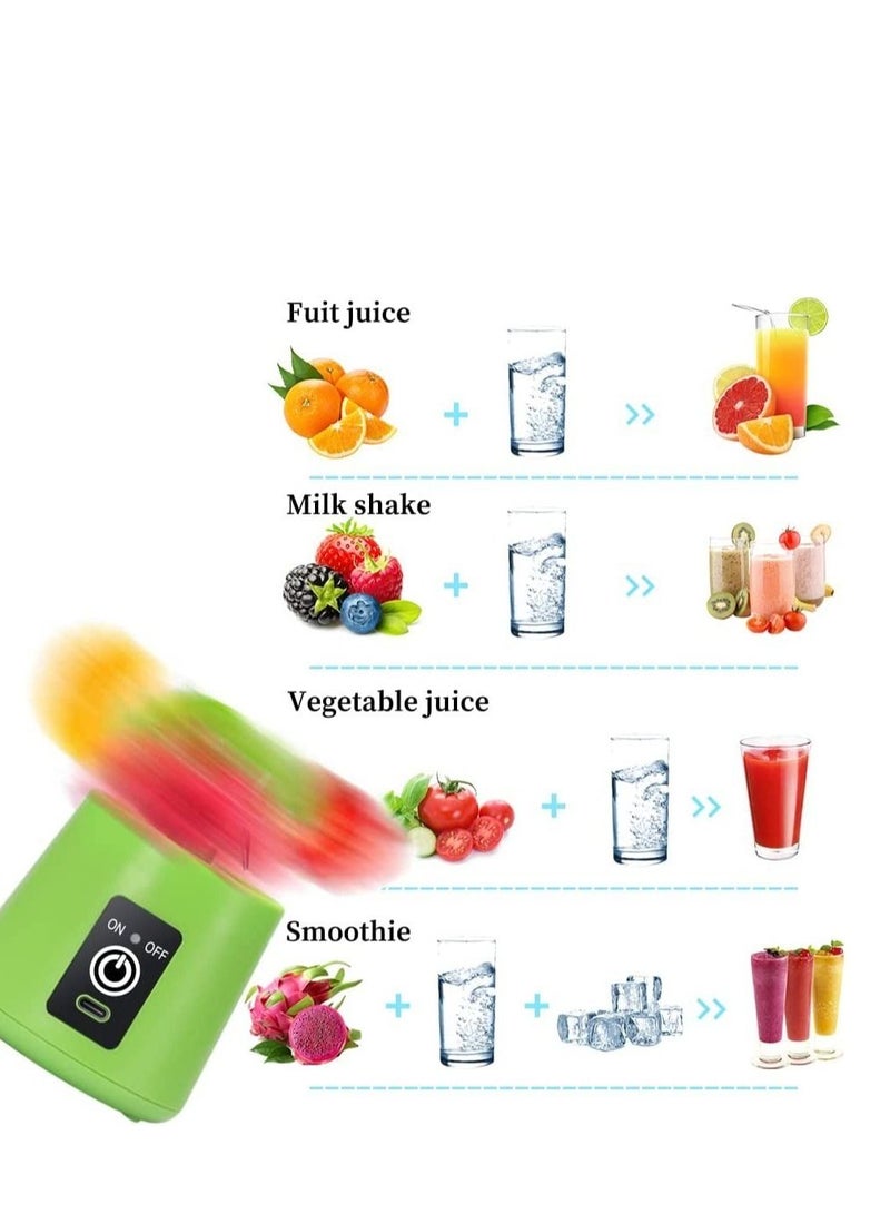 ELTRAZONE Portable Blender Cup,Electric USB Juicer Blender,Mini Blender Portable Blender For Shakes and Smoothies, Juice,380ml, Six Blades Great for Mixing,Green - Image 5