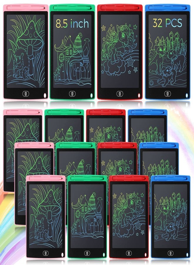 Zhehao 32Pcs LCD Writing Tablet for Kids Bulk 8.5 Inch Colorful Doodle Board Tablet Erasable Doodle Pad Educational Toy Christmas Birthday Gift for Boys Girl Age 3-10(Blue, Red, Green, Pink) - Image 1