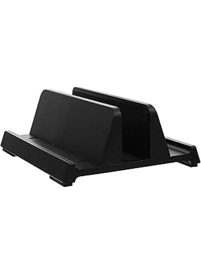 Adjustable Black Laptop Stand Holder Universal Fit for Tablet and Phone Compact Desktop Rack - Image 1