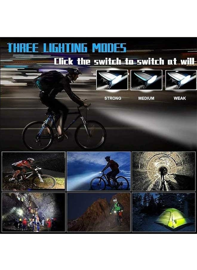 Ocean USB Bicycle Light with Loud Horn, Multi Mode Brightness, Ultra Bright Bicycle Lights for Night Riding, Road Mountain Bike Accessories for Kids Adults  - Image 4