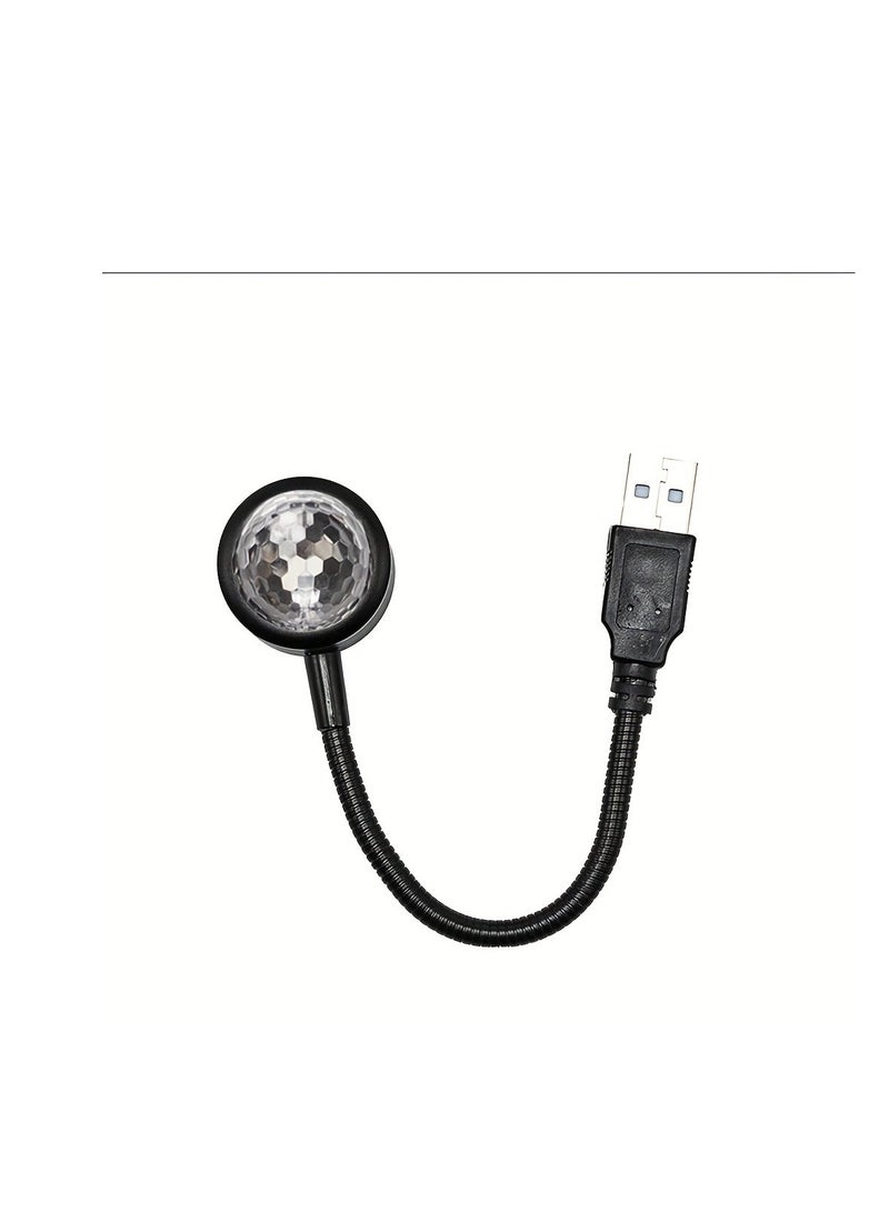 Generic USB Car Music Rhythm Projector LED Car Magic Ball Lamp Party Stage Stage Voice Control Romantic Atmosphere Lamp  - Image 2