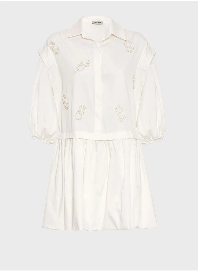 Nocturne Balloon Sleeve Shirt Dress