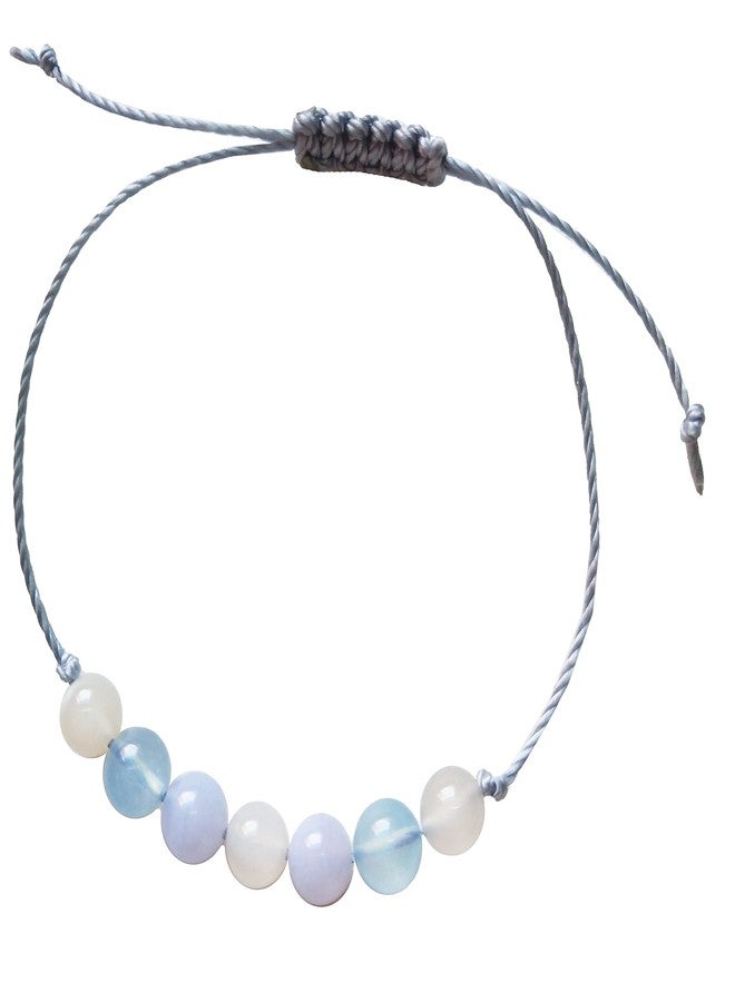 LFaize Mental Strength and Emotional Balance, Moonstone, Blue Lace Agate, Aquamarine Healing Energy,Healing Bracelet, String Bracelet - Image 1