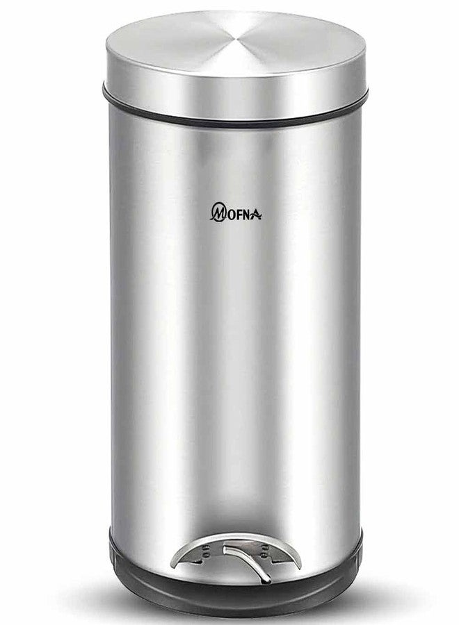 mofna Stainless Steel Plain Dustbin with Pedal, Trash Can, Wastebasket, Garbage Bin for Home, Office, Bathroom, Bedroom, Toilet, Outdoor, Indoor and Kitchen, (8x12 In -7 Liter, Silver), Pack of 1 - Image 1