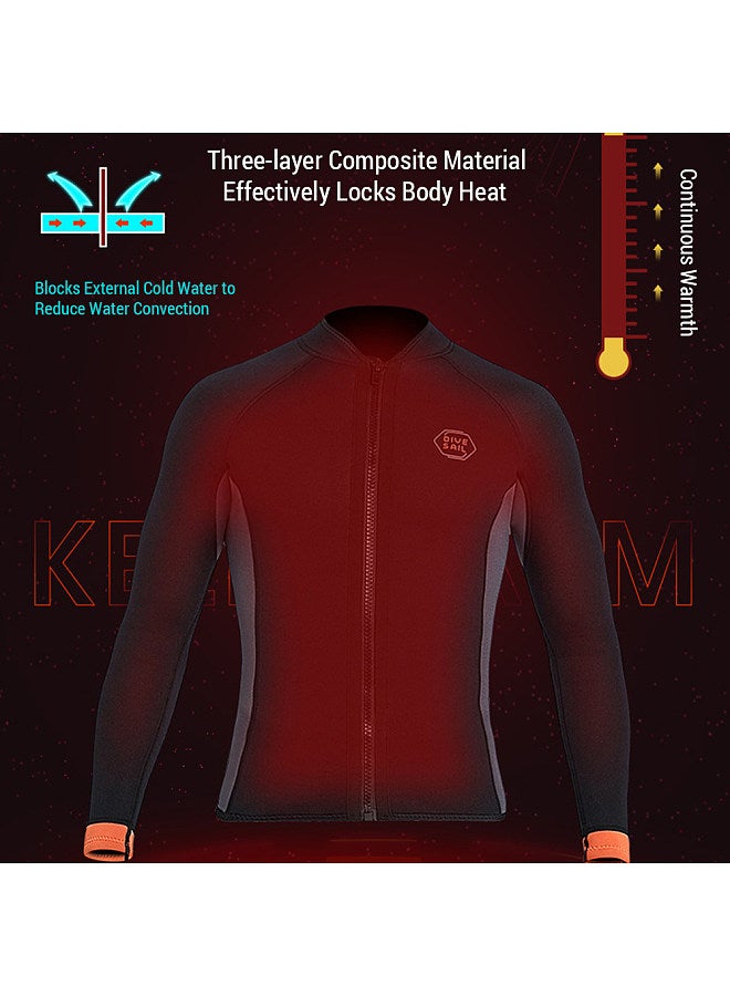 Generic Women 3mm Neoprene Long Sleeve Wetsuit Top Warm Front Zipper Wetsuits Shirts for Surfing Swimming Snorkeling Kayaking  - Image 5