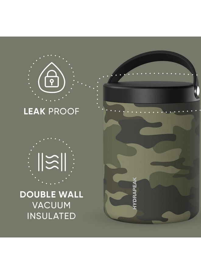 Hydrapeak 32oz Stainless Steel Vacuum Insulated Thermos Food Jar | Thermos for Hot Food and Cold Food, Wide Mouth Leak-Proof Soup Thermos for Adults, 10 Hours Hot and 16 Hours Cold (Camo) - Image 4