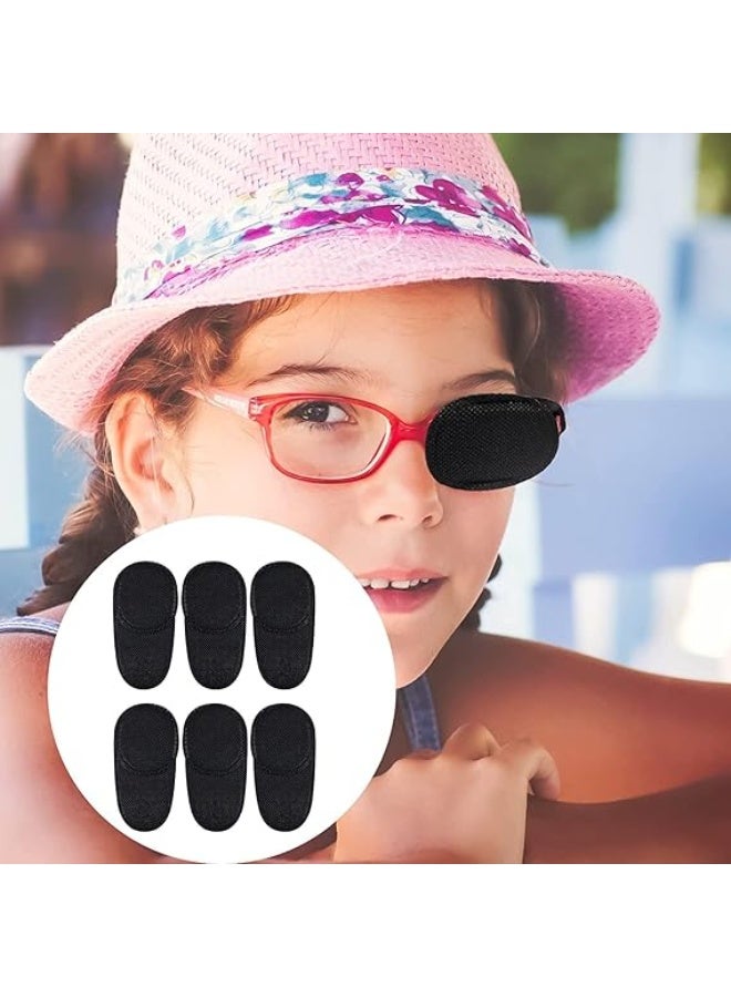 6 قطع من رقعة العين الزجاجية، رقعة العين السوداء، رقعة العين الكسولة القابلة لإعادة الاستخدام، رقعة العين للبالغين، ناعمة وقابلة للتنفس، للبالغين لعلاج العين الكسولة، الحول، الحول عند الأطفال والبالغين - Image 3