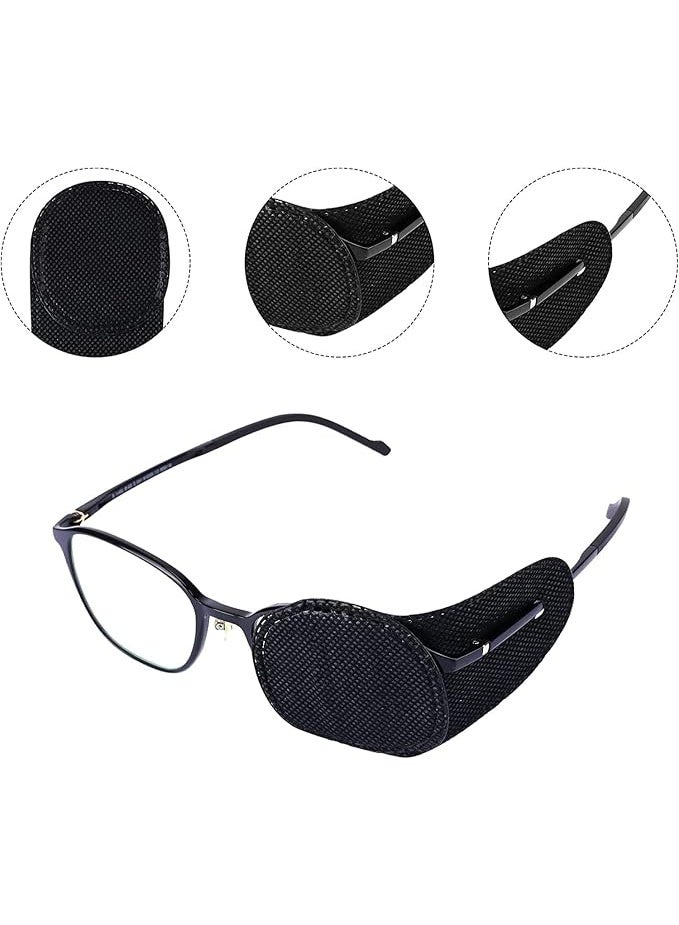 6 قطع من رقعة العين الزجاجية، رقعة العين السوداء، رقعة العين الكسولة القابلة لإعادة الاستخدام، رقعة العين للبالغين، ناعمة وقابلة للتنفس، للبالغين لعلاج العين الكسولة، الحول، الحول عند الأطفال والبالغين - Image 5