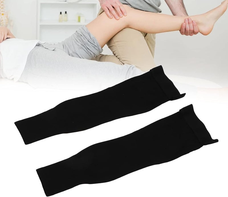 woobles Thigh High Compression Socks 23‑32 mmHg Non‑Slip Toeless Long Leg Sleeves Compression Stockings for Women (Black)(L)- - Image 2