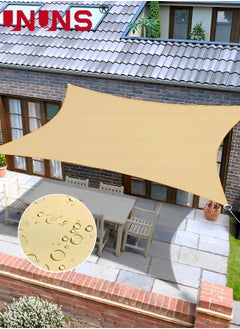 UNUNS Sun Shade Sail Waterproof Rectangle Block Canopy For Patio Backyard Lawn Garden Activities,Sun And UV Protection,Sand (2m x 3m)  - Image 1