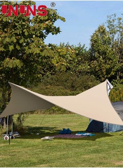 UNUNS Sun Shade Sail Waterproof Rectangle Block Canopy For Patio Backyard Lawn Garden Activities,Sun And UV Protection,Sand (2m x 3m)  - Image 2