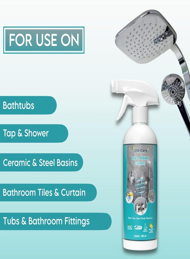 DS CARE Multipurpose Tap & Shower Cleaner for Bathroom - Powerful Rust, Limescale, and Hard Water Stain Remover, Effective Drain Descaling, All-Purpose Bathroom Cleaning Solution 500 ml (2) - Image 4