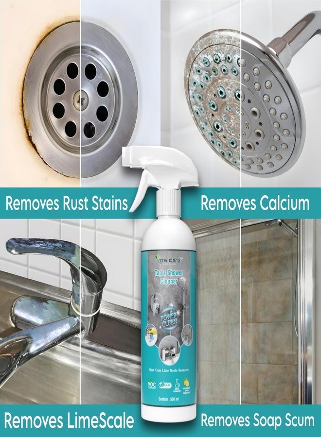 DS CARE Multipurpose Tap & Shower Cleaner for Bathroom - Powerful Rust, Limescale, and Hard Water Stain Remover, Effective Drain Descaling, All-Purpose Bathroom Cleaning Solution 500 ml (2) - Image 3
