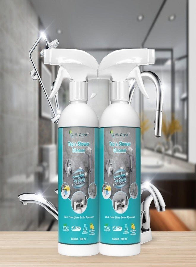 DS CARE Multipurpose Tap & Shower Cleaner for Bathroom - Powerful Rust, Limescale, and Hard Water Stain Remover, Effective Drain Descaling, All-Purpose Bathroom Cleaning Solution 500 ml (2) - Image 1